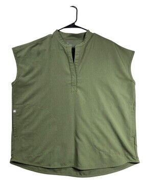 Figs Rafaella Oversized Scrub Top Olive Green